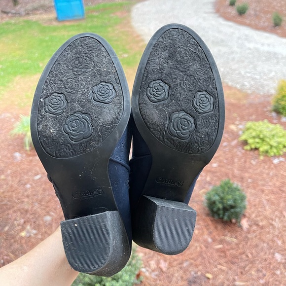Navy Blue Boots Booties Carlos Santana 8.5 Like New - Picture 8 of 9